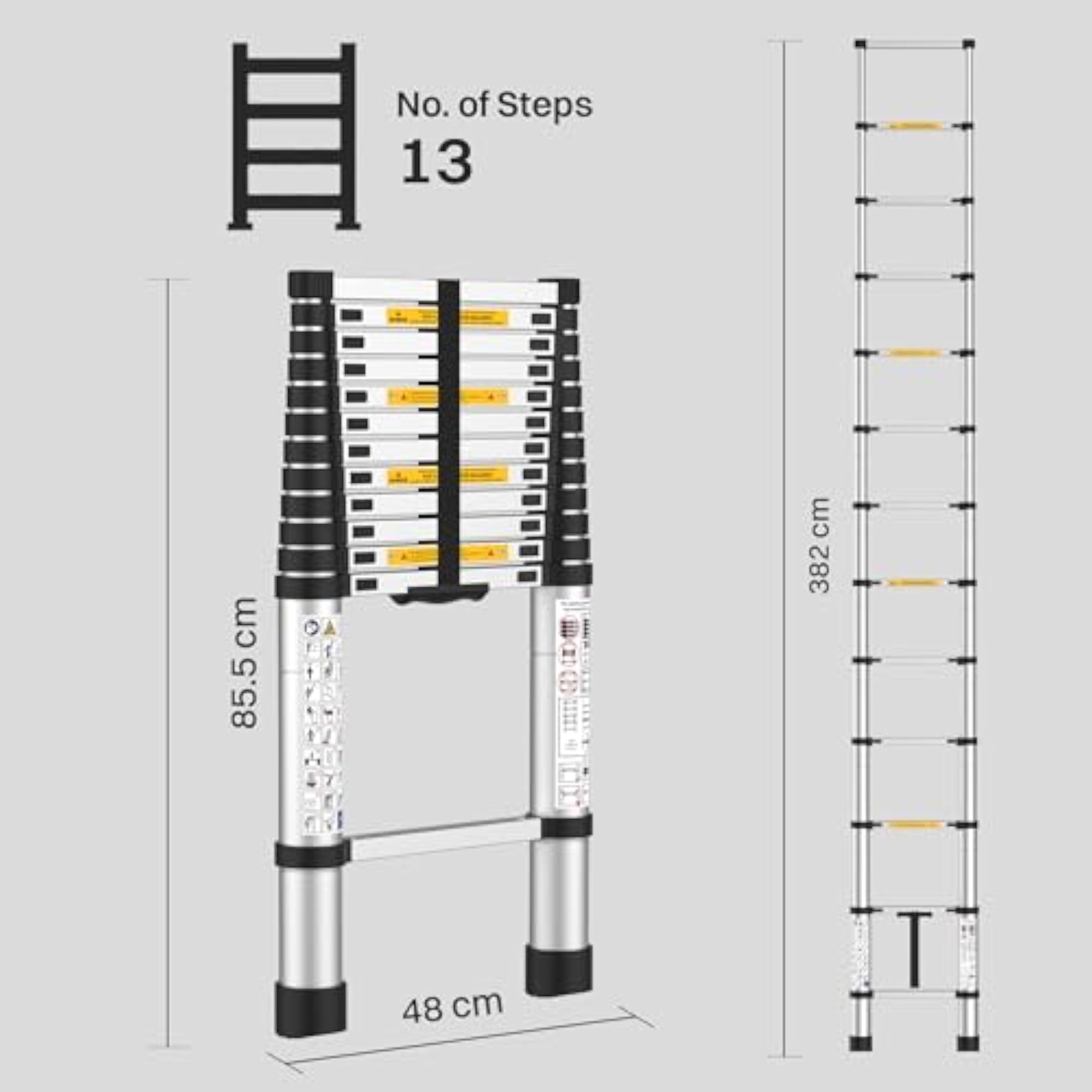 VertiPro 3.8M Telescopic Ladder, Aluminum Ladder
