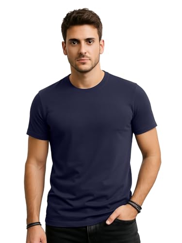 Image of Veirdo 100% Pure Cotton Regular Fit Round Neck Cool Solid Half Sleeve T-Shirt Combo for Men (Pack of 4)