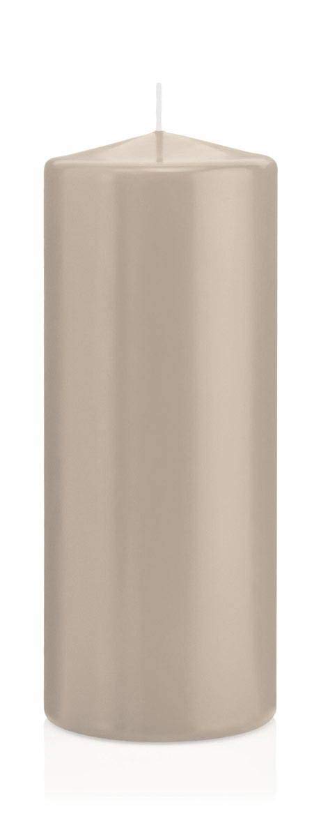 Inna-Glas Beige Pillar Candle Maeva, 20Cm, Ø8cm, 119H - Made In Germany - Votive Candle
