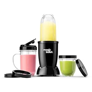 Magic Bullet, elektrische blender, shredder, smoothie blender, multifunctionele blender, 200 watt vermogen, 560 ml en 355 ml zwart, MBR10B