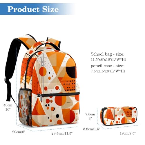 Sac à dos ado orange multicolore idéal pour le collège et lycée - 2