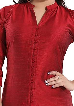 Image of DREAM & DZIRE Women's Silk Blue Straight Kurti for All Plus Size and Small Size