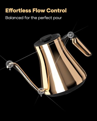 Image of Cocinare Gooseneck Electric Kettle & Pour Over Coffee Set, ±1F Temperature Control, 1500W 0.9L Kettle, Coffee Dripper, 550 ml / 18.6 oz Server & 2 Tasting Cups