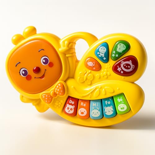 AMATOYS – Piano Musical para Bebés con Luces y Sonidos – Teclado Educativo Montessori – Juguete Musical Infantil – Regalo para Niños y Niñas (Mariposa) AMATOYS – Piano Musical para Bebés con Luces y Sonidos – Teclado Educativo Montessori – Juguete Musical Infantil – Regalo para Niños y Niñas (Mariposa)