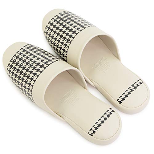 [ラガルト] スリッパ 千鳥格子 大きいサイズ メンズ トイレ 水回り 防臭 ビニールスリッパ ベージュ 012011