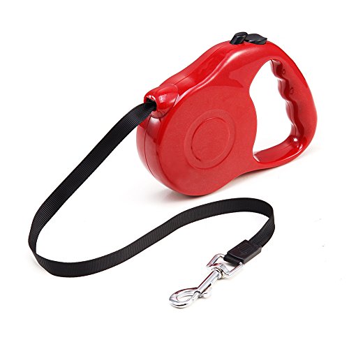 AIPET Retractable Dog Leash for Puppies Cats and Other Little Pets (red)