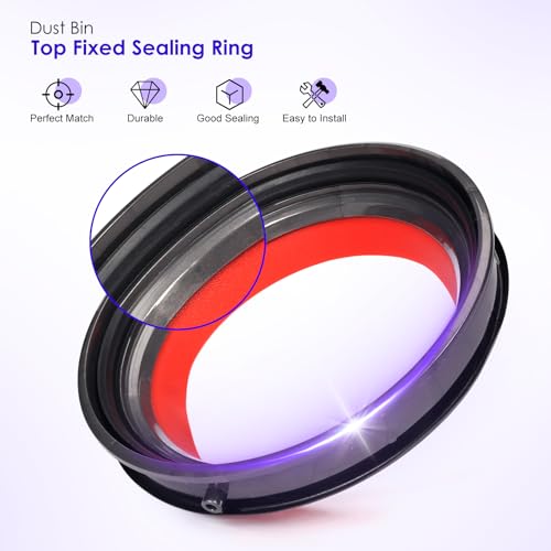 Image of Dust Bin Top Fixed Sealing Ring Replacement Part Compatible with Dyson Cyclone V10 SV12 Vacuum Cleaner, Dust Bucket Dirt Cup Bin Parts Replacement Accessories