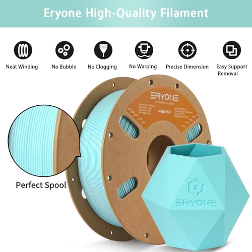 Image of ERYONE Matte PLA Filament for 3D Printer, Filament 1.75mm + /- 0.03mm, 1kg (2.2LBS) /Spool, Mint Green