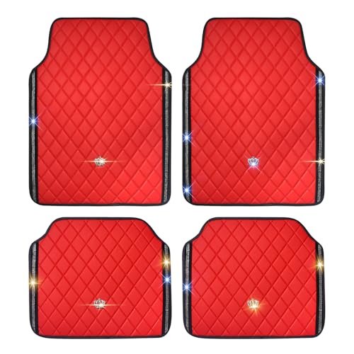 Tapis de voiture universels anti-saleté en PVC étanche rouge pour protéger votre auto
