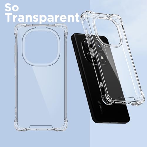 Image of Amazon Basics Back Cover for Redmi Note 15 Pro 5G PC + TPU Clear Transparent Raised Edges Shockproof Protective Phone Bumper Case (Transparent)