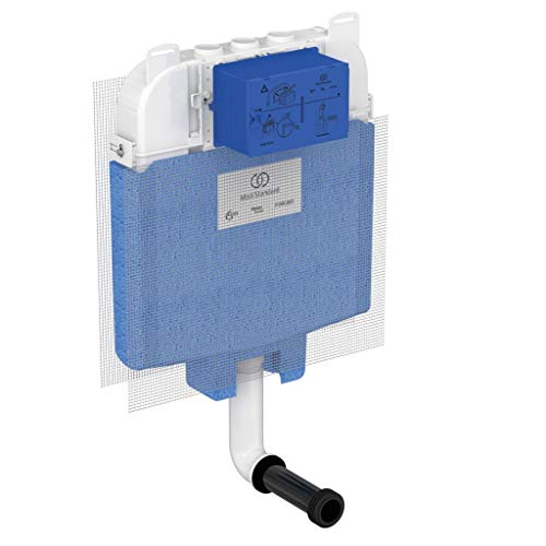 Dotazione: rubinetto di arresto g 1/2, con spugnetta proteggi foro; 2 placche di fissaggio a parete; cassa di protezione in cantiere; tubo di risciacquo 56 x 260 mm con cover di protezione in eps; guarnizione per tubo di risciacquo 45 mm; tappo di protezione; rete per intonaco premontata sulla cassetta; canotto 45 mm