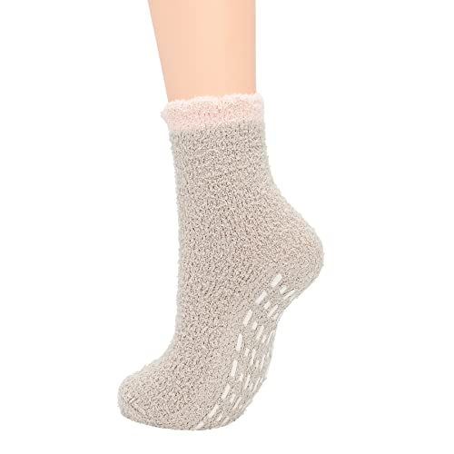 Zando Women Fuzzy Socks Warm Slipper Socks Non Slip Grip Socks Soft Fluffy Socks Winter Non Skid Socks Yoga Comfy Socks Home Fleece Socks Sleeping Hospital Socks 7 Pairs Colorful Solid One Size #TOP5