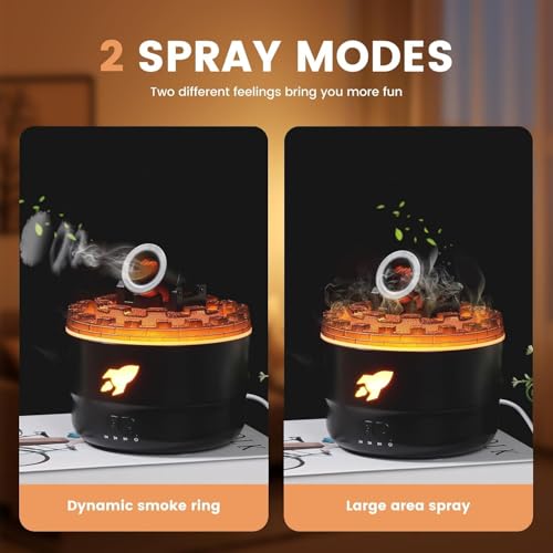 Image of Cannon Blast Aroma Humidifier 2 Spray Modes Humidifier Desktop with 7 Colors LED Light and Timer,280ML Creative Turret Mist Auto Shut Off Aromatherapy Diffuser for Bedroom, Home, Desk (BLACK)