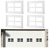 Tandefio 4 Pcs Garage Door Windows Vinyl with UV Resistant Glass Garage Door Windows Inserts(Style1)