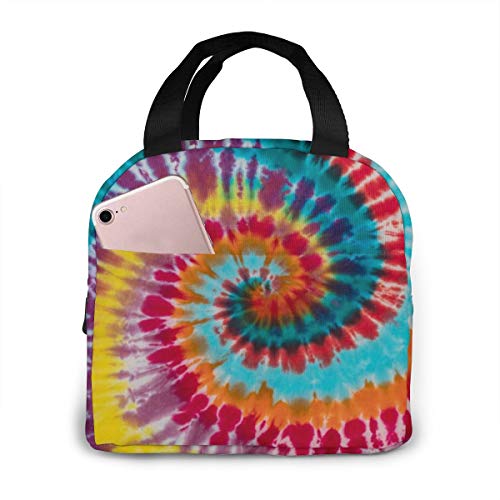 Chic Abstract Swirl Design Tie Dye Lunch Tote Bag For Women Stylish Lunch Tote Bag Insulated Lunch Bag Lunch Box Insulated Lunch Container Reusable With Pocket #TOP27