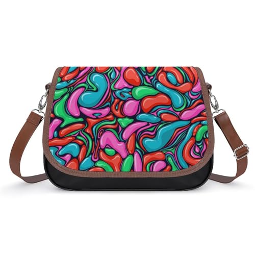 Sac à bandoulière colorés pour femmes et sac messager imperméable en cuir