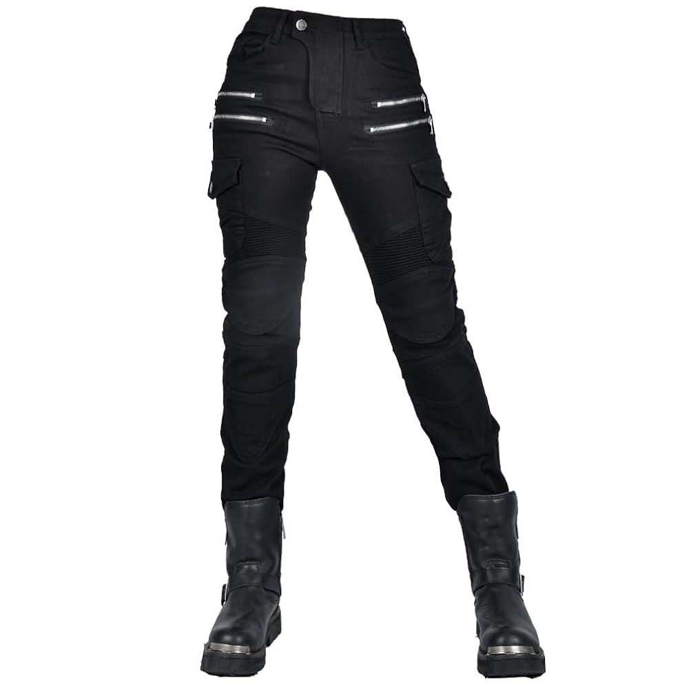Amazon.com: Women Moto Jeans Motorcycle Pants Motorbike