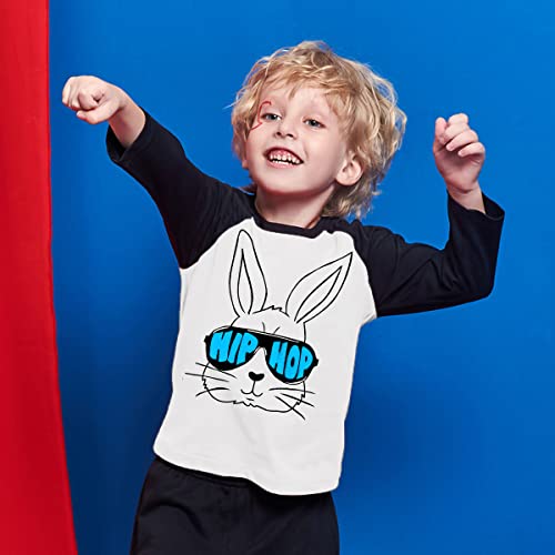 Easter Shirts Baby Boys Girls Raglan Long Sleeve Tees Toddler Easter Bunny Squad Graphic Tops2