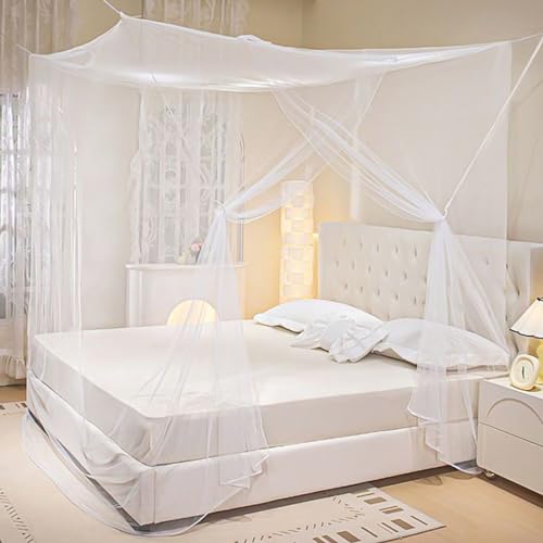 Moskitonetz Mit LED-Sternen - Himmelbett Baldachin Für Doppelbett & Camping