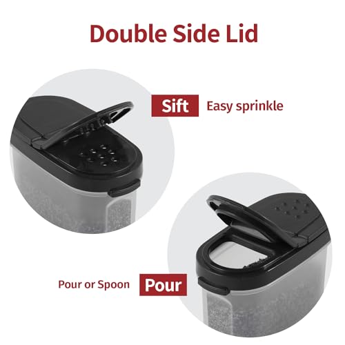 Image of Signoraware Sprinkles N Spice Small Container with Lid (120mlx4 | Set of 4 | Black)