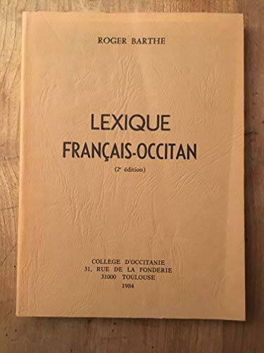 Télécharger Lexique français-occitan PDF