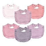 NISXABEBE Baby Muslin Bibs,6 Pcs Drool Bandana Bibs for Baby Girl Drooling and Teething,Soft and Absorbent Cotton for Newborn Toddler