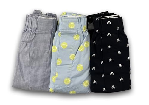 J.Crew 3 Pack Mens Cotton Woven Boxer Shorts MEDIUM Boxers Underwear (Prints)