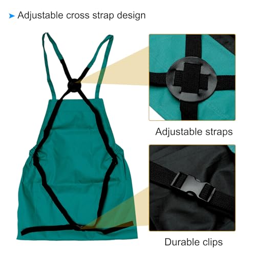 PATIKIL Gartenarbeit Schürze mit Taschen Verstellbare Erntetasche Schürze Kreuzriemen für Gärtner Gemüse Obst Pflücken Jäten Grün