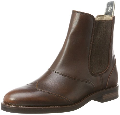 Marc O'Polo Damen Flat Heel 70814225002124 Chelsea Boots, Braun (Brandy)