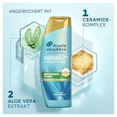Head & Shoulders DERMAXPRO Beruhigendes Anti-Schuppen Shampoo 2x250 ml Kopfhautpflege bei trockener, juckender Kopfhaut (verbunden mit Schuppen) – Mit Kaktus-Extrakt, aktiver Aloe & Vitamin E