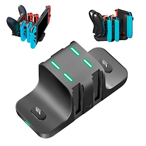 【最新 Switchと4つJoy-Con同時充電】switch用 充電スタンド Joy-Con充電 Proコン対応 充電スタンド 急速充電器 6in1 収納 一体型 6台同時充電可能 Joy-Con充電 コントローラー充電 取り付け簡単 充電ホルダー