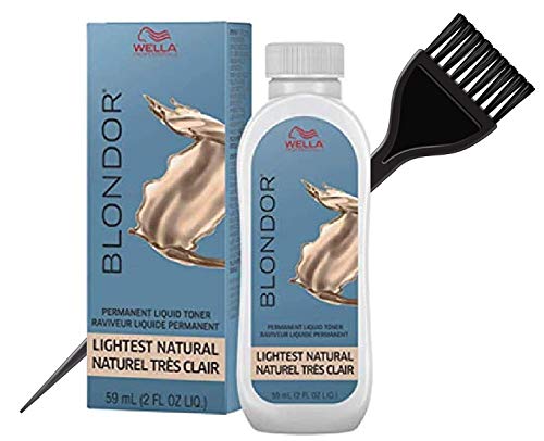 WeIla BLONDOR Permanent Liquid Hair TONER (w/Sleek Tint Brush) Haircolor Hair Color Dye (03 Lightest Natural)
