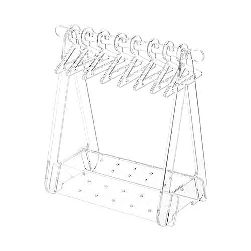 Estante para colgar con mini perchas, 52 agujeros, acrílico transparente, soporte de exhibición de pendientes, soporte para joyas, organizador de pendientes para mujeres (tamaño: acrílico)