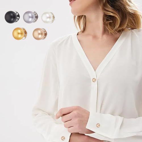 NICENEEDED 25 PCS Pearl Shirt Brooch Buttons, Pearl Cover Up Button - Image 4