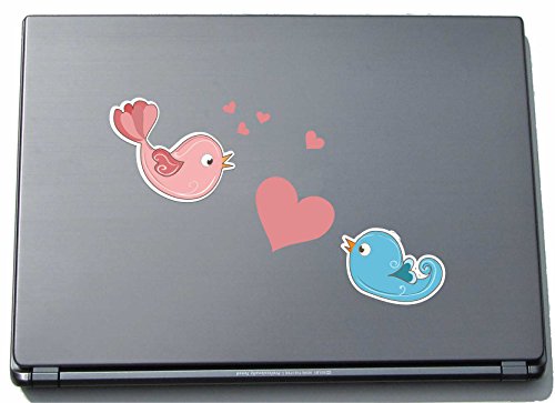 Preisvergleich Produktbild Laptopaufkleber Laptopskin lovely029 - Süße Herzen - Vögel ficken - 150 mm Aufkleber