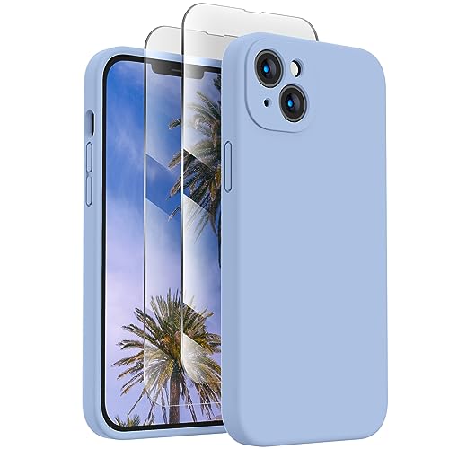 Image of FireNova Designed for iPhone 13 Case, Silicone Upgraded [Camera Protection] Phone Case, Soft Anti-Scratch Microfiber Lining Inside, 6.1 inch, Light Blue