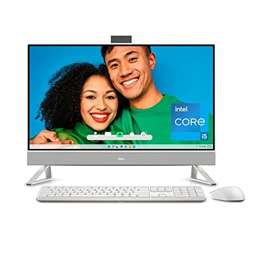 Dell Inspiron 27 7720 All in One Desktop - 27-inch FHD Display, Intel Core i5-1335U, 16GB DDR4 RAM, 512GB SSD, Intel Iris XE Graphics, Windows 11 Pro, Services Included - White