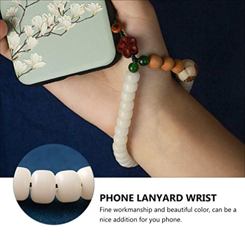 VILLCASE Encanto Do Telefone da Sorte Branco Jade Bodhi Lotus Chaveiro Enfeite de Suspensão Do Inter