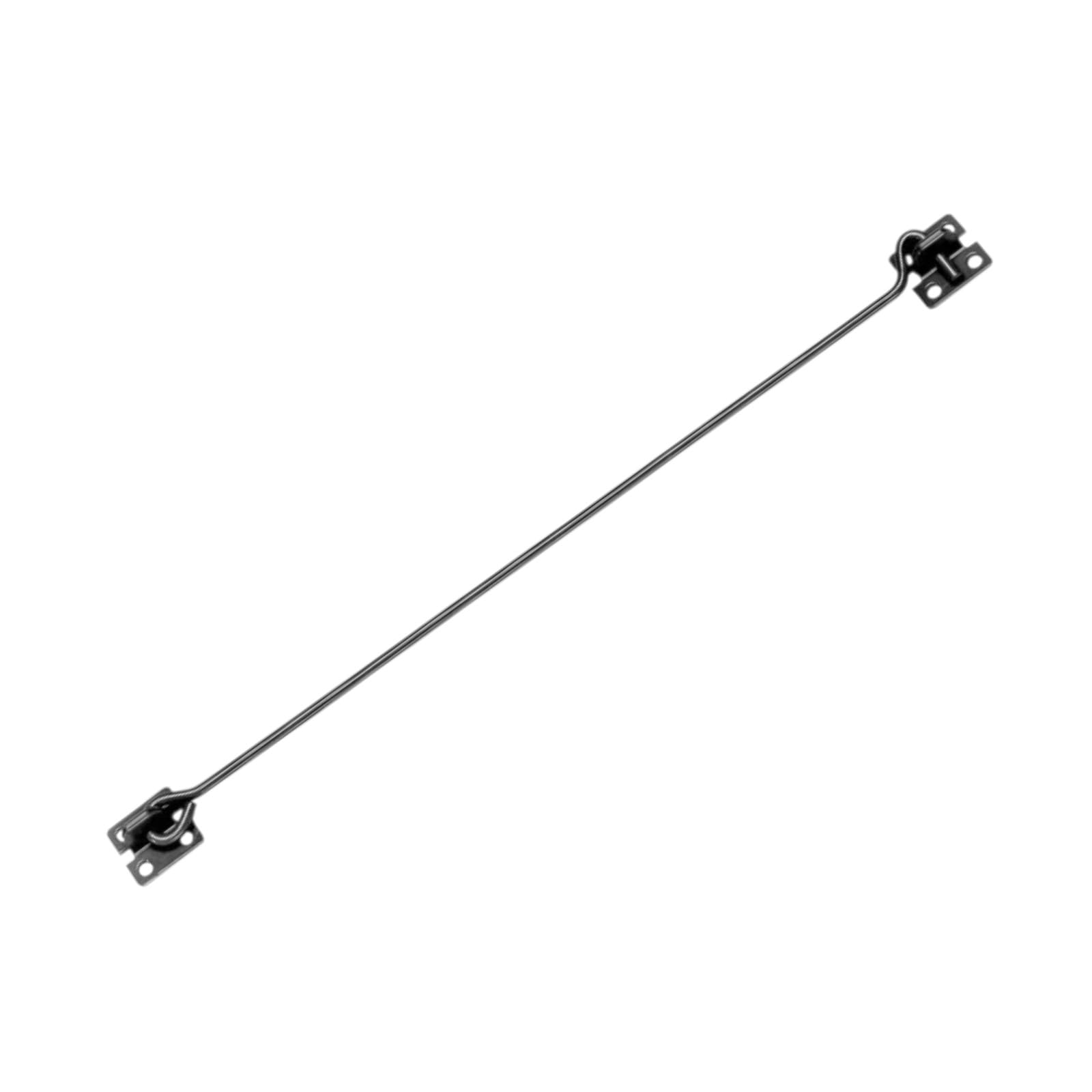 24" (600mm) Black Wire Cabin Hook and Eye, Steel, Heavy Duty Gate Latch for Shed, Door and Garden Gate