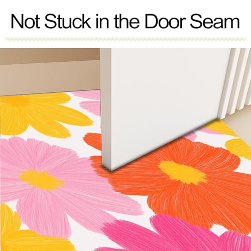 Tapis d'entrée paillasson fin super doux 50x80cm jaune