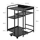 Livofloral Druckerständer, 60 x 48 cm Großer Druckerständer mit Stauraum für Homeoffice, Druckertisch, Drucker-Aktenvernichter-Ständer mit Rollen, Schwarz