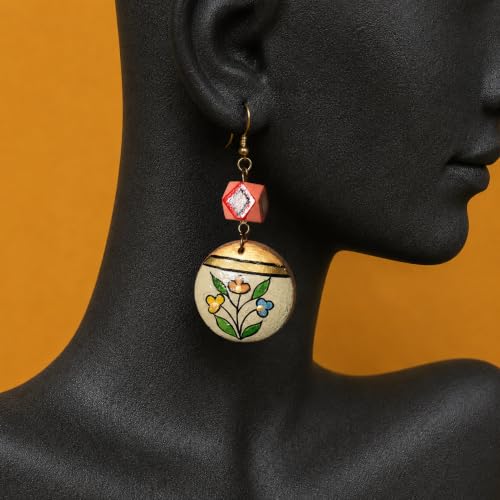 Image of Handcrafted Artistic & Tribal Earrings Collection for Women - Bohemian, Floral, Wooden & Ethnic Statement and Stud Designs
