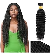 Kapelli Hair 22 Inch Human Braiding Hair for Boho Braids Deep Wave Bulk Human Hair for Braiding N...