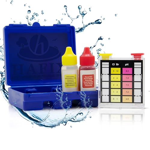 HAFIX pH-Wert Chlor Brom Test Pool Test-Kit. Pooltester für Wasserqualität im Pool. 3-in-1 Tester für Whirpools, Pools, Spas u.v.m. Unkompliziert & schnell Wassertester Schwimmbad. Messgerät für Pool. HAFIX pH-Wert Chlor Brom Test Pool Test-Kit. Pooltester für Wasserqualität im Pool. 3-in-1 Tester für Whirpools, Pools, Spas u.v.m. Unkompliziert & schnell Wassertester Schwimmbad. Messgerät für Pool.