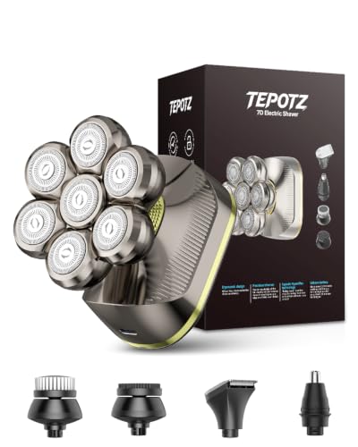 Image of Cordless Electric Head Shavers for Bald Men, Rechargeable Bald Head Shaver for Men,Low Noise-Gloss Gold