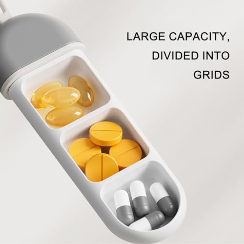 BLSYHDH 3-packs Pillenorganizer, Draagbaar Pillendoosje Om Medicijnen in Te Bewaren 3 Grote Aparte Compartimenten Reis-vochtbestendig Pillendoosjes voor Tabletten Vitaminen Levertraansupplementen - Afbeelding 4