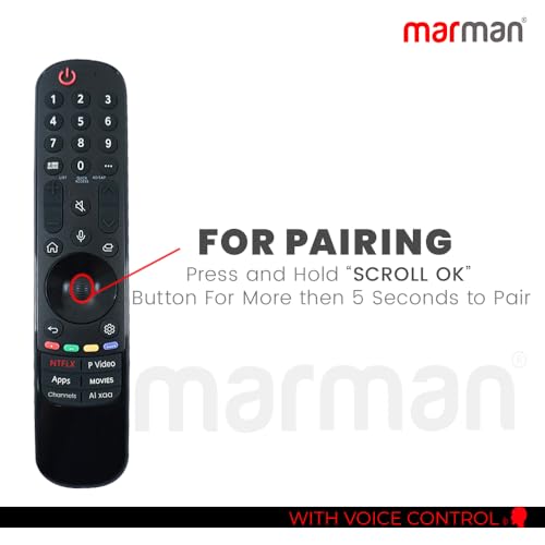 Image of marman Replacement for Lg Magic Tv Remote MR23GN Original Model AKB76043109 Suitable for Smart 4K UHD OLED QLED QNED 32 43 55 65 75 Inches Television with Bluetooth Voice Command - Pairing Must !