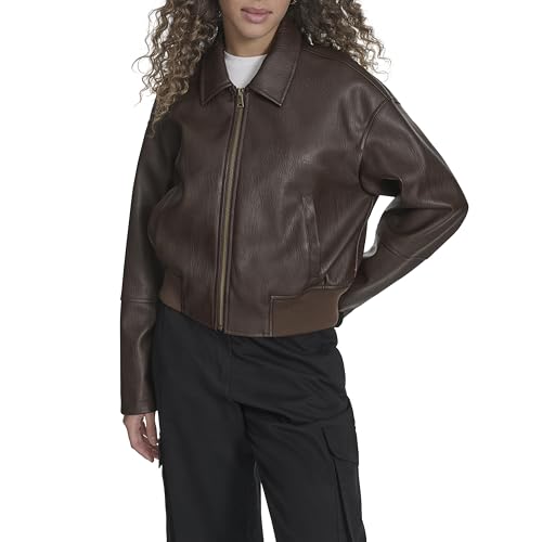 Image of Levi's Women's Faux Leather Bomber With Laydown Collar