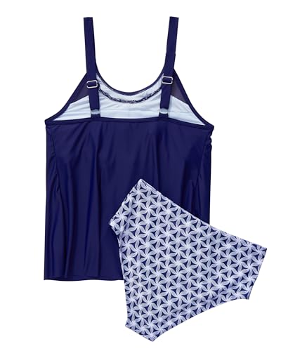 Image of SUUKSESS Women Tummy Control Tankini Bathing Suit Ruffle High Waisted Swimsuit