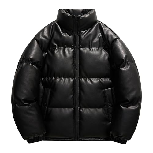 Chaqueta acolchada de burbujas retro para hombre con abrigo de invierno cálido e impermeable